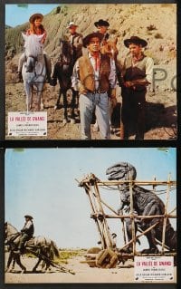 9c126 VALLEY OF GWANGI 6 French LCs 1969 Ray Harryhausen, great images of cowboys vs dinosaurs!