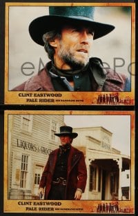 9c101 PALE RIDER 16 German LCs 1985 great close-up artwork of cowboy Clint Eastwood by C. Michael Dudash!
