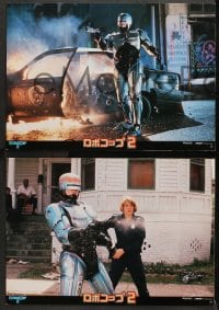 9c045 ROBOCOP 2 8 Japanese LCs 1990 cool images of cyborg policeman Peter Weller, sci-fi sequel!