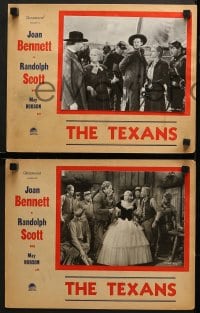 9c191 TEXANS 4 Canadian LCs 1938 great close up of Randolph Scott & pretty Joan Bennett!