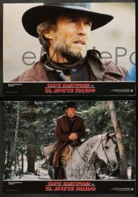 9c074 PALE RIDER 12 Spanish LCs 1985 great completely different images of cowboy Clint Eastwood!