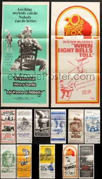 9d042 LOT OF 13 FOLDED AUSTRALIAN DAYBILLS 1960s-1970s great images from a variety of movies!