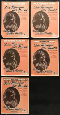 9d241 LOT OF 5 GERMAN 8.5X12.5 SHEET MUSIC 1921 all from Die Konigin der Nacht!