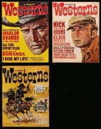 9d412 LOT OF 3 WILDEST WESTERNS MAGAZINES 1961 Marlon Brando, one with Jack Davis cover art!