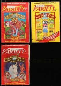 9d018 LOT OF 3 VARIETY SHOW BUSINESS ANNUAL SOFTCOVER BOOKS 1980s Ringling Bros circus covers!