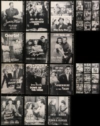 9d071 LOT OF 30 UNCUT TV RE-RELEASE PRESSBOOKS R1950s great movie advertising images!