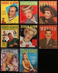 9d383 LOT OF 8 MAGAZINES 1940s-1950s great images & articles on movie & radio celebrities!
