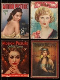 9d409 LOT OF 4 MOTION PICTURE MOVIE MAGAZINES 1910s-1940s many great images & articles!