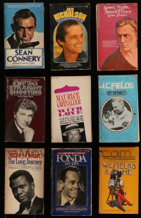 9d313 LOT OF 9 ACTOR BIOGRAPHY PAPERBACK BOOKS 1960s-1980s Sean Connery, Jack Nicholson & more!