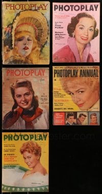 9d393 LOT OF 5 PHOTOPLAY MOVIE MAGAZINES 1940s-1960s filled with great images & articles!