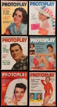 9d387 LOT OF 6 PHOTOPLAY MOVIE MAGAZINES 1956-1957 filled with great images & articles!