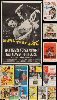 9d125 LOT OF 16 FOLDED ONE-SHEETS 1950s-1960s great images from a variety of different movies!