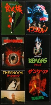 9d059 LOT OF 6 ITALIAN HORROR JAPANESE PROGRAMS 1980s great images from a variety of scary movies!