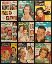 9d373 LOT OF 9 TV RADIO MIRROR MAGAZINES 1950s filled with great images & articles!