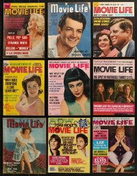 9d375 LOT OF 9 MOVIE LIFE MOVIE MAGAZINES 1940s-1970s filled with great images & articles!