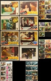 9d188 LOT OF 45 LOBBY CARDS IN FAIR CONDITION 1950s-1960s incomplete sets from several movies!