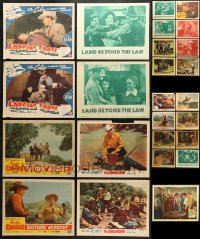 9d199 LOT OF 25 WESTERN LOBBY CARDS 1940s-1950s incomplete sets from several cowboy movies!