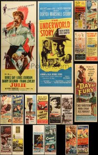 9d421 LOT OF 19 FORMERLY FOLDED INSERTS 1950s great images from a variety of different movies!