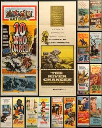 9d424 LOT OF 16 FORMERLY FOLDED INSERTS 1950s great images from a variety of different movies!