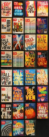 9d351 LOT OF 31 TV GUIDE FALL PREVIEW MAGAZINES 1960s-1990s the best issue of the year!