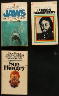 9d339 LOT OF 3 MOVIE & MUSIC PAPERBACK BOOKS 1970s Jaws, Lennon Remembers & Stay Hungry!