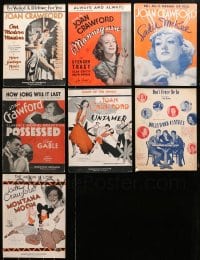 9d237 LOT OF 7 JOAN CRAWFORD SHEET MUSIC 1920s-1930s great songs from some of her movies!
