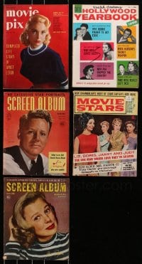 9d395 LOT OF 5 MOVIE MAGAZINES 1950s-1960s filled with great movie images & articles!