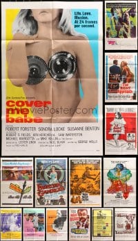 9d123 LOT OF 17 FOLDED ONE-SHEETS 1960s-1970s great images from a variety of different movies!