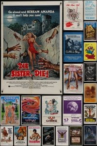 9d091 LOT OF 90 FOLDED ONE-SHEETS 1970s-1980s great images from a variety of different movies!