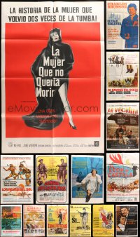 9d046 LOT OF 18 FOLDED ARGENTINEAN POSTERS 1960s-1980s great images from a variety of movies!