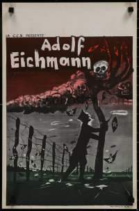 9f210 EICHMANN HIS CRIMES & JUDGMENT Belgian 1960s wild art of notorious Nazi war criminal!