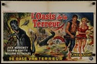 9f221 LAND UNKNOWN Belgian 1957 a paradise of hidden terrors, great different art of dinosaus!