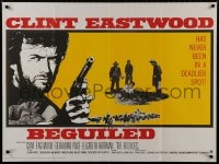 9f159 BEGUILED British quad 1971 cool art of Clint Eastwood w/gun, Geraldine Page, Don Siegel!