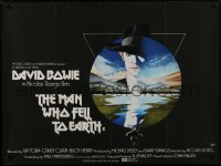9f177 MAN WHO FELL TO EARTH British quad 1976 Nicolas Roeg, best art of David Bowie by Vic Fair!