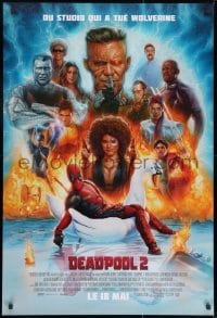 9f014 DEADPOOL 2 style E advance DS Canadian 1sh 2018 Reynolds, completely different montage art!