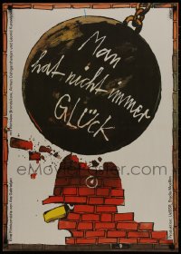 9f326 RAZ NA RAZ NE PRIKHODITSYA East German 23x32 1989 Ara Gabrielyan, wild wrecking ball artwork!