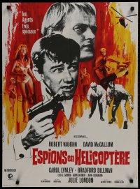 9f842 HELICOPTER SPIES French 23x31 1968 Robert Vaughn, David McCallum, The Man from UNCLE, Rau art