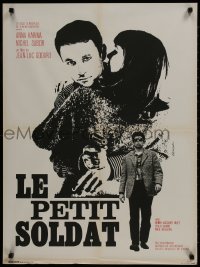 9f859 LE PETIT SOLDAT French 24x32 1963 Jean-Luc Godard, Anna Karina, Michel Subor!