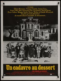 9f870 MURDER BY DEATH French 24x32 1976 great Charles Addams art of cast by dead body, cool design!