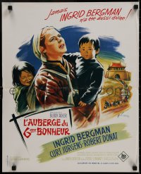 9f956 INN OF THE SIXTH HAPPINESS French 18x22 1959 Ingrid Bergman & Curt Jurgens by Boris Grinsson