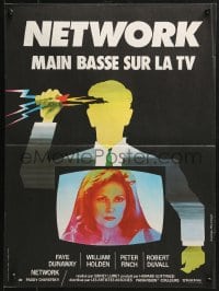 9f975 NETWORK French 16x21 1977 written by Paddy Cheyefsky, William Holden, Sidney Lumet classic!