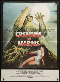 9f989 SWAMP THING French 16x21 1982 Wes Craven, Bourduge art of monster & Adrienne Barbeau!