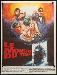 9f990 TERROR TRAIN French 16x21 1981 great Larkin art with monsters attacking sexy sorority girl!