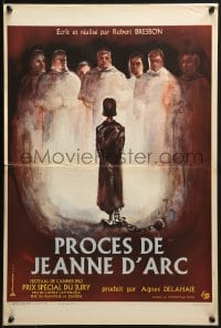 9f994 TRIAL OF JOAN OF ARC style A French 16x24 1963 Proces de Jeanne d'Arc, cool Nebel art!