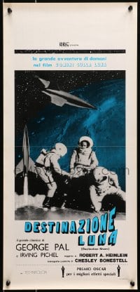 9f365 DESTINATION MOON Italian locandina R1976 Robert A. Heinlein, art of astronauts in space!