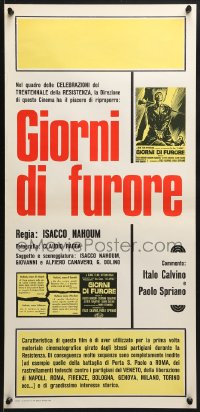 9f377 GIORNI DI FURORE Italian locandina R1975 Alfieri Canavero, Canavero, Dolino & Nahoum!