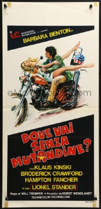 9f381 HOW DID A NICE GIRL LIKE YOU... Italian locandina 1970 art of sexy Barbi Benton on chopper!