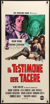 9f411 SILENCE THE WITNESS Italian locandina 1974 Il Testimone deve Tacere, Rosati, great crime art