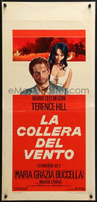 9f419 TRINITY SEES RED Italian locandina 1970 completely different art of Terence Hill and