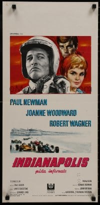 9f422 WINNING Italian locandina 1969 Paul Newman, Joanne Woodward, Indy car racing art!